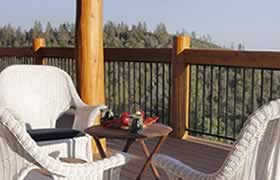 balcony with forest view