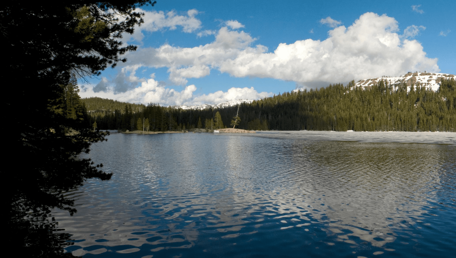 lake alpine on scenic byway