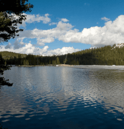 lake alpine on scenic byway