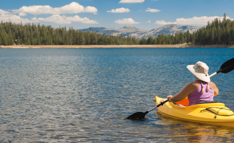 kayaker on a lake